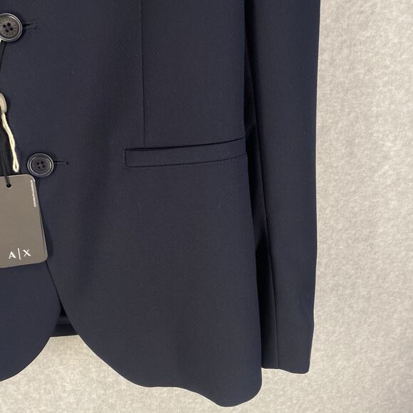💙 Armani Exchange Mens 40 Navy Blazer New Poly Viscose Blend 💙 - Picture 4 of 12